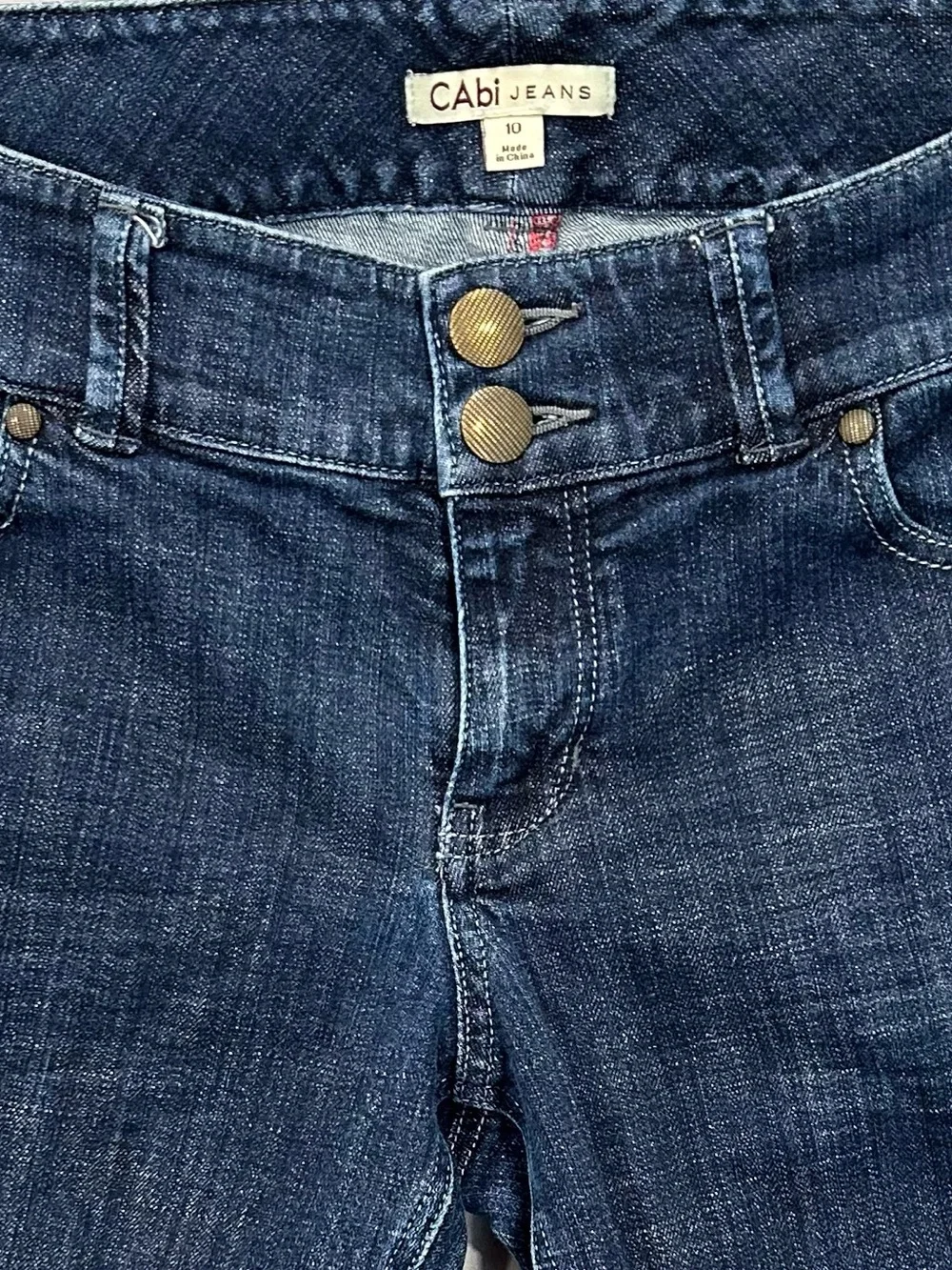 CAbi Lou Lou Dark Wash Straight Leg Jeans Size 10